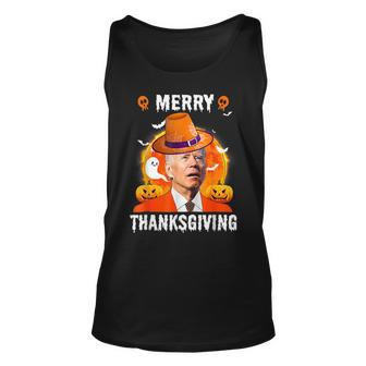 Joe Biden Confused Merry Thanksgiving For Halloween Tank Top - Monsterry DE