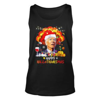 Joe Biden Happy Hallothanksmas Merry Halloween Tank Top - Seseable
