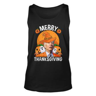 Joe Biden Happy Halloween Merry Thanksgiving Tank Top - Seseable