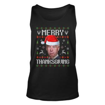 Joe Biden Merry Thanksgiving Ugly Christmas Sweater Tank Top | Mazezy DE