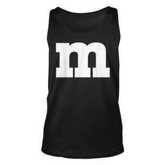 Letter M Chocolate Candy Halloween Team Groups Costume Tank Top - Seseable