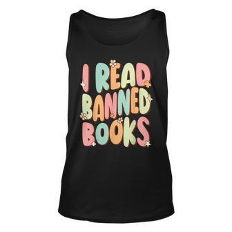 Funny Librarian Freedom Reader Grunge I Read Banned Books Unisex Tank Top - Seseable