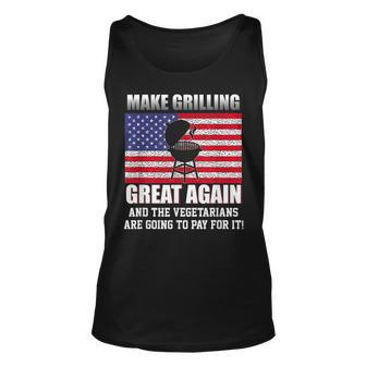 Funny Make Grilling Great Again Trump Bbq Pit Master Dad Unisex Tank Top | Mazezy