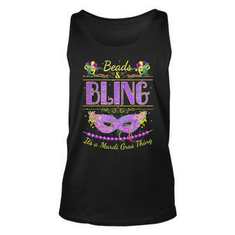 Funny Mardi Gras Beads And Bling Its A Mardi Gras Unisex Tank Top | Mazezy