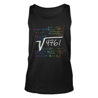 Funny Math Problem Square Root Of 4761 Math Funny Gifts Unisex Tank Top | Mazezy