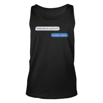 Funny Medical Nursing Student Gifts Constant Despair State Unisex Tank Top | Mazezy
