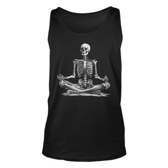 Meditation Yoga Skeleton Halloween Tank Top - Monsterry CA