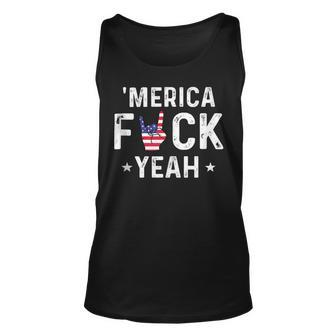 Funny Merica Fuck Yeah 4Th Of July Unisex Tank Top - Monsterry