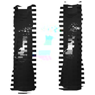 Funny Mlm Sakura Cat Subtle Lgbt Gay Pride Mlm Flag Unisex Tank Top | Mazezy