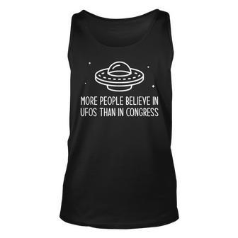 Funny More People Believe In Ufos Than In Congress Uap Unisex Tank Top - Thegiftio UK