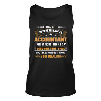Funny Never Underestimate An Accountant Apparel Unisex Tank Top | Mazezy