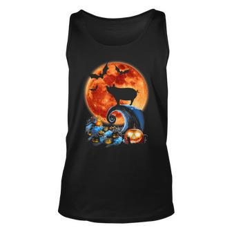 Pig And Moon Halloween Costume Silhouette Tank Top - Monsterry DE