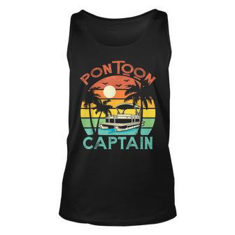 Funny Pontoon Captain Retro Vintage Style Pontoon Boat Unisex Tank Top | Mazezy