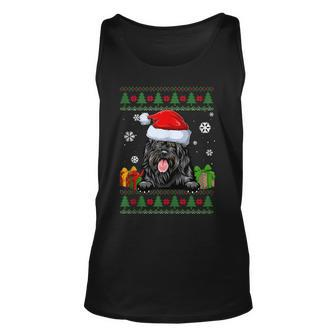 Portuguese Water Dog Santa Hat Ugly Christmas Sweater Tank Top - Monsterry