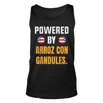 Funny Puerto Rico Flag Powered By Arroz Con Gandules Unisex Tank Top - Monsterry AU