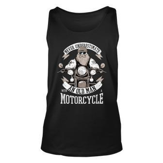 Funny Quote Old Bikers Never Underestimate An Old Man Unisex Tank Top - Seseable