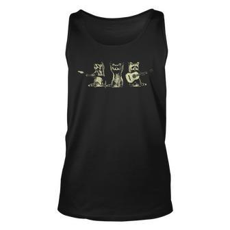 Funny Raccoon Music Band Electric Acoustic Guitar Racoons Unisex Tank Top - Seseable