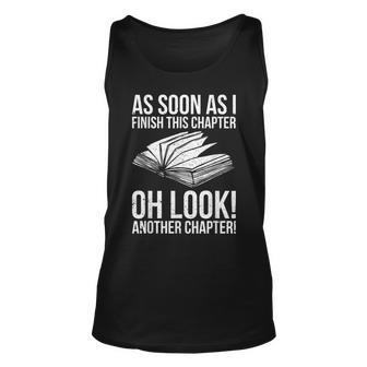 Funny Reading Just One More Chapter Book Lover Design Unisex Tank Top - Thegiftio UK