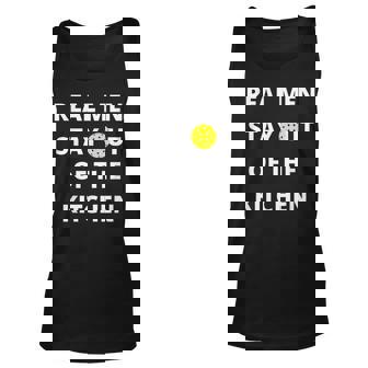 Funny Real Men Stay Out Of The Kitchen Pickleball Unisex Tank Top | Mazezy