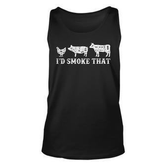 Funny Retro Bbq Party Smoker Chef Dad Gifts Id Smoke That Unisex Tank Top | Mazezy