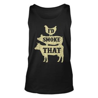 Funny Retro Grilling Bbq Smoker Chef Dad Giftid Smoke That Unisex Tank Top | Mazezy