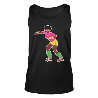 Funny Roller Skating Derby 70S 80S Skater Afro Girl Gifts Unisex Tank Top | Mazezy