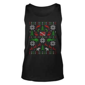 Scuba Diving Dive Ugly Christmas Sweater Diver Party Tank Top - Monsterry AU