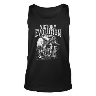 Funny Skull Ride Motorcycle Evolution Gifts For Dad Unisex Tank Top | Mazezy