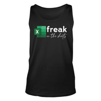 Funny Spreadsheet Freak In The Sheets Accountant Unisex Tank Top | Mazezy