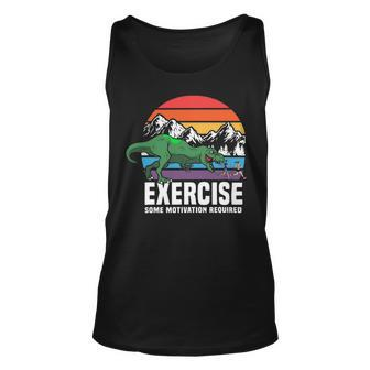 Funny T Rex Gym Exercise Workout Fitness Motivational Runner 2 Unisex Tank Top - Monsterry AU