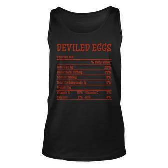 Funny Thanksgiving Xmas Food Facts Deviled Eggs Nutrition Unisex Tank Top | Mazezy