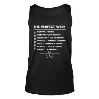 Funny The Perfect Week Top Vintage Fishing Unisex Tank Top | Mazezy