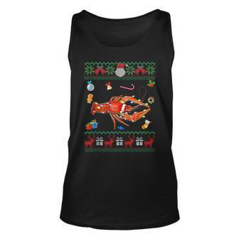 Ugly Xmas Sweater Animals Lights Christmas Lobster Tank Top | Mazezy
