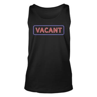 Funny Vacant Sign Dumb Brain Vintage Retro Gift Unisex Tank Top | Mazezy