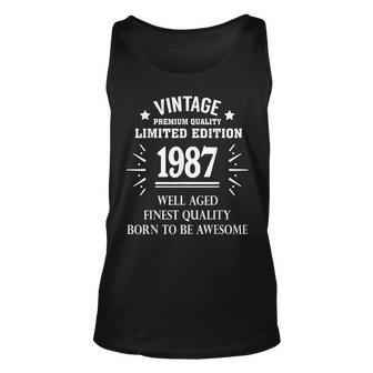 Funny Vintage 1987 31St Years Old 31 Birthday Gift Unisex Tank Top | Mazezy