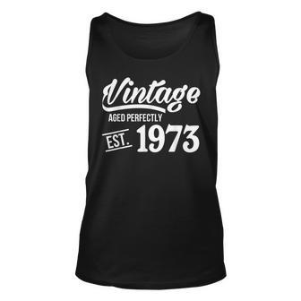 Funny Vintage Est 1973 45Th Years Old 45 Birthday Gift Unisex Tank Top | Mazezy