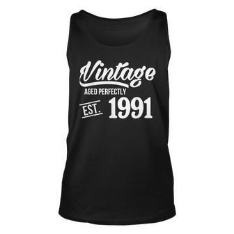 Funny Vintage Est 1991 27Th Years Old 27 Birthday Gift Unisex Tank Top | Mazezy