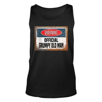 Funny Warning Sign Official Grumpy Old Man Unisex Tank Top | Mazezy