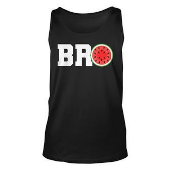 Funny Watermelon Bro Cute Summer Vacation Brother Sibling Unisex Tank Top | Mazezy