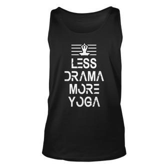 Funny Yoga Lover Design Less Drama More Yoga Unisex Tank Top - Thegiftio UK