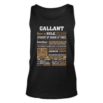 Gallant Name Gift Gallant Born To Rule Unisex Tank Top - Seseable
