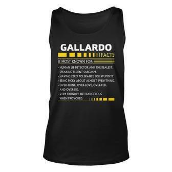 Gallardo Name Gift Gallardo Facts V3 Unisex Tank Top - Seseable