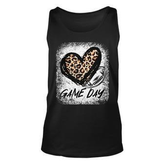 Game Day Football Leopard Print Heart Style Football Lovers Tank Top - Seseable