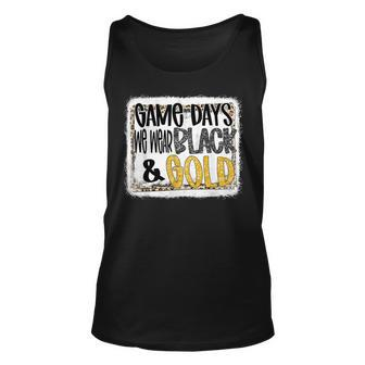 On Gameday Football We Wear Black And Gold School Spirit Tank Top - Seseable