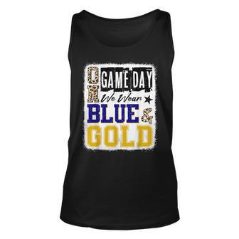 On Gameday Football We Wear Blue And Gold School Spirit Tank Top - Seseable