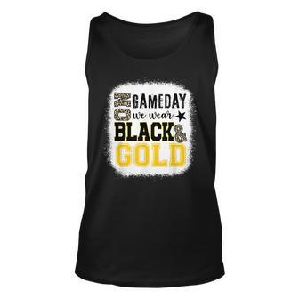 On Gameday Football We Wear Gold And Black Leopard Print Tank Top | Mazezy