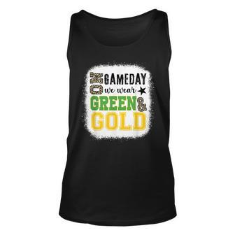 On Gameday Football We Wear Green And Gold Leopard Print Tank Top - Monsterry DE