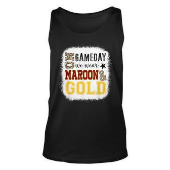 On Gameday Football We Wear Maroon And Gold Leopard Print Tank Top - Seseable