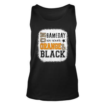 On Gameday Football We Wear Orange And Black Leopard Print Tank Top | Mazezy