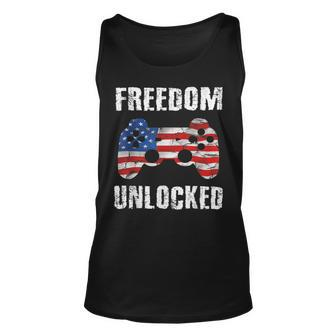 Gamer 4Th Of July Freedom Unlocked Video Games S Ns Unisex Tank Top - Monsterry